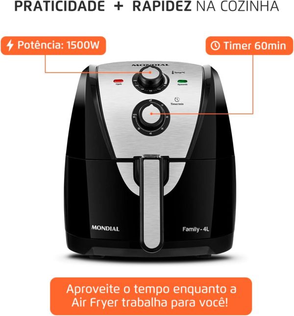 Fritadeira Sem Óleo Air Fryer 4L,Mondial - Image 2
