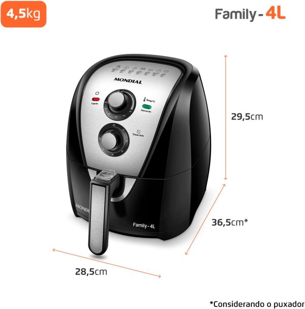 Fritadeira Sem Óleo Air Fryer 4L,Mondial - Image 3